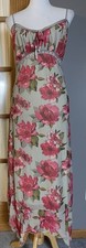 Babydoll Floral Slip Dress 3X Pink Beige Mesh Handkerchief Hem Boho Cottage Club