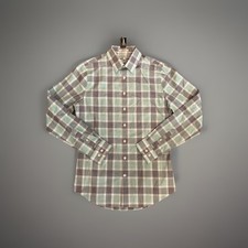 Express Mens Slim Plaid Button Down Shirt Stretch Easy Care Quick Dry Small New