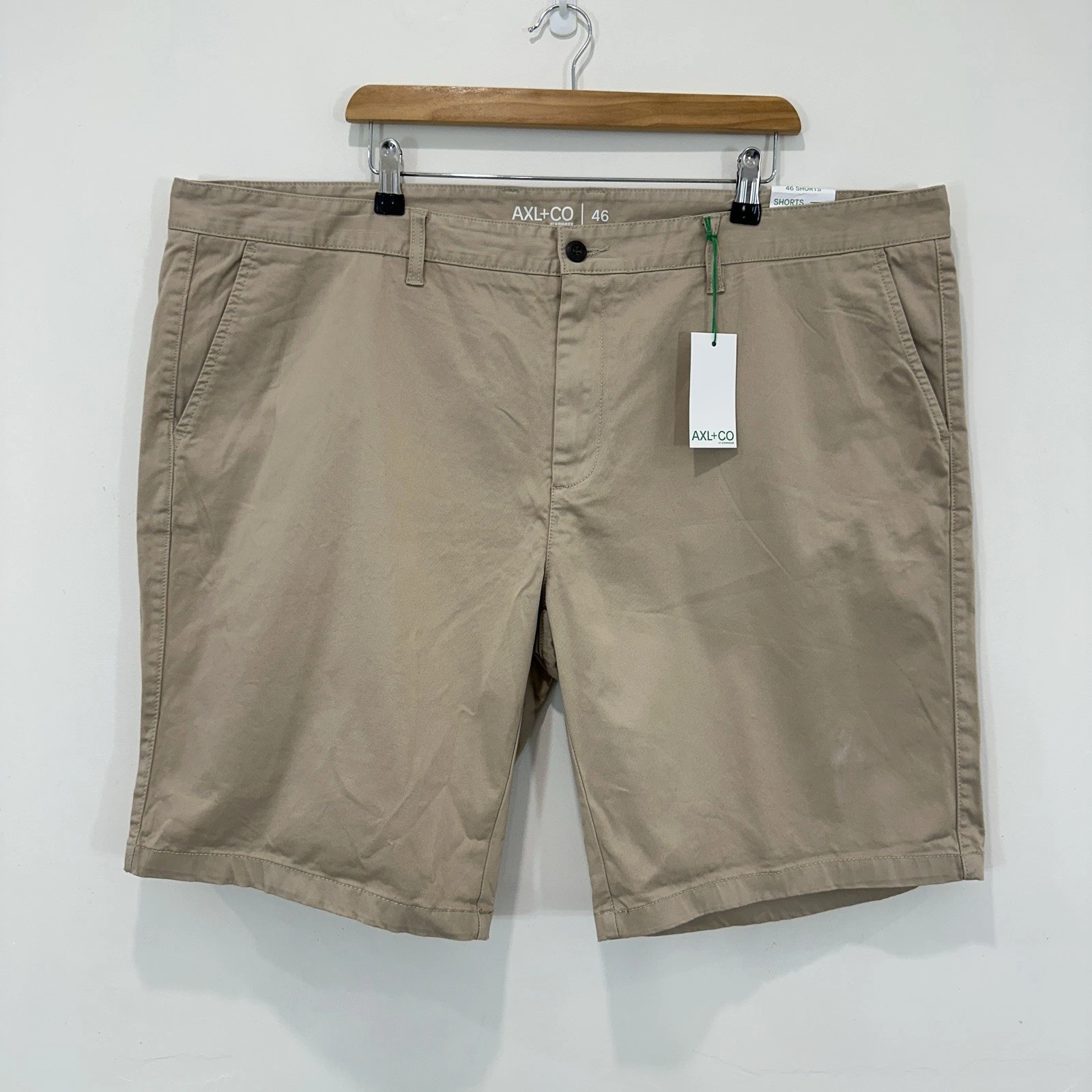 Axl & Co by Connor Darwin Chino Shorts Men 46 Brown Cotton Blend Stretch NEW