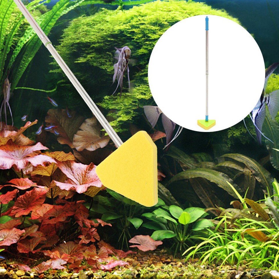 Triangle Fixh Reusable Triangle Scrubber Aquarium Fish Tank Cleaning Brush with ...