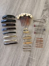Vtg Hair Barrettes Clips Pins Lot Made in France Retro 1960s 70s Groovy Boho Mod