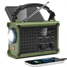 12000mAh/44400mWh Emergency Radio-NOAA Approved Weather Radio with Amy Green
