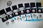 1986s-1992s 1oz US American Silver Eagle $1 Dollar Proof Set of 7 w/Box & COA