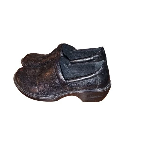 Zapatos zuecos sin cordones BOC Born Concept Peggy negros florales talla 10M Foto 3 de 4