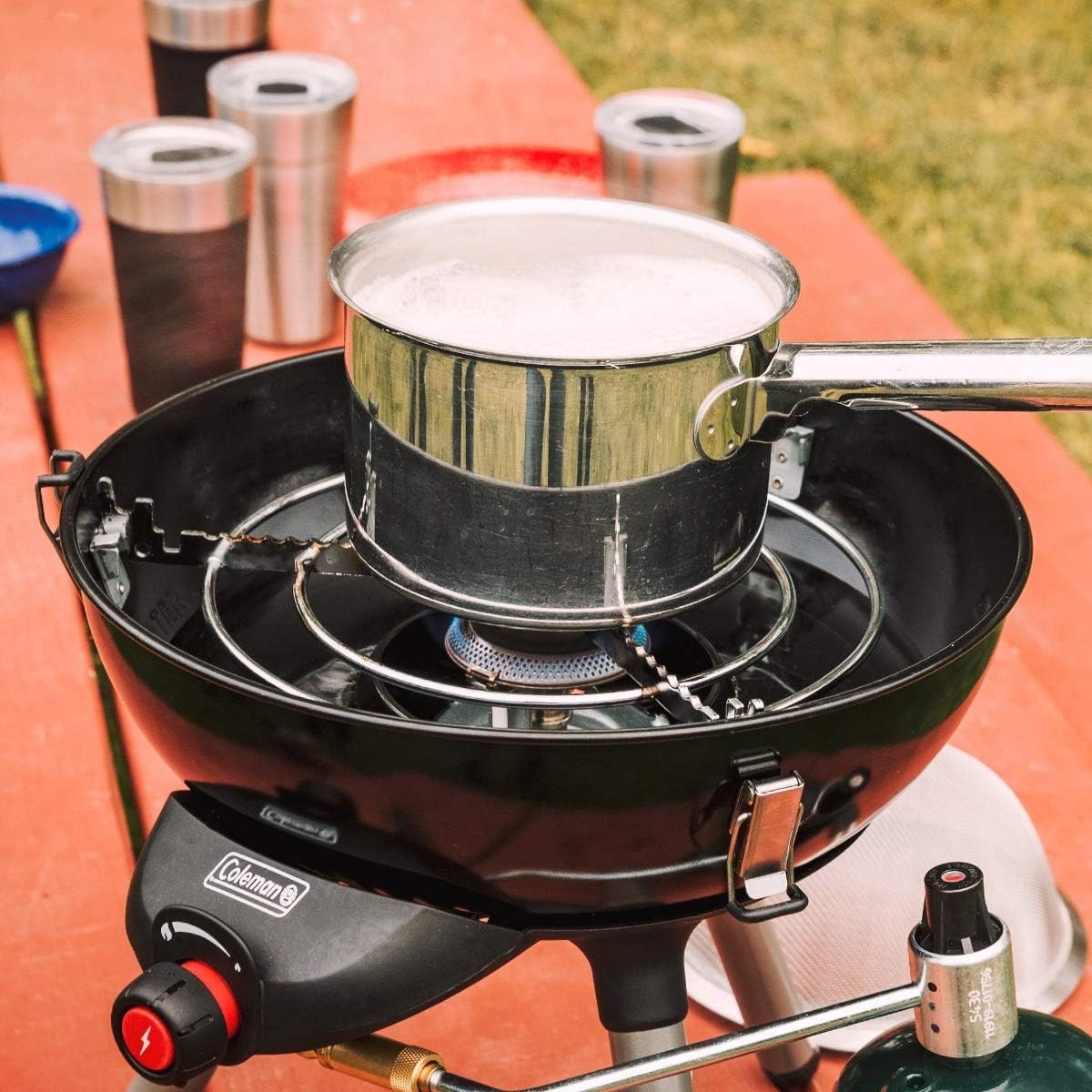Coleman Gas Camping Stove 4 in 1 Portable Propane Cooking System