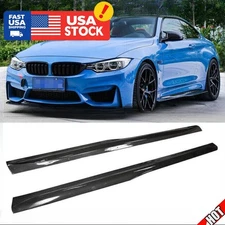 Carbon Fiber Side Skirt Extension Lip For 2014+ BMW F82 F83 M4 PSM Style CoupeE