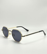 Metal Steampunk Sunglasses: Retro Gold Frame, UV400 Protection