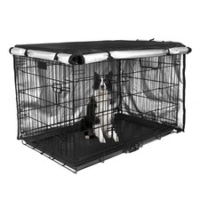 Dog Crate Cover 42 inch - Double Door, Dog Kennel Indoor, Waterproof Dog Kenn...