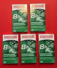 LOT OF 5 Maxwell T-160 VHS Tape Standard Grade 8 Hours Videocassette Tape SEALED