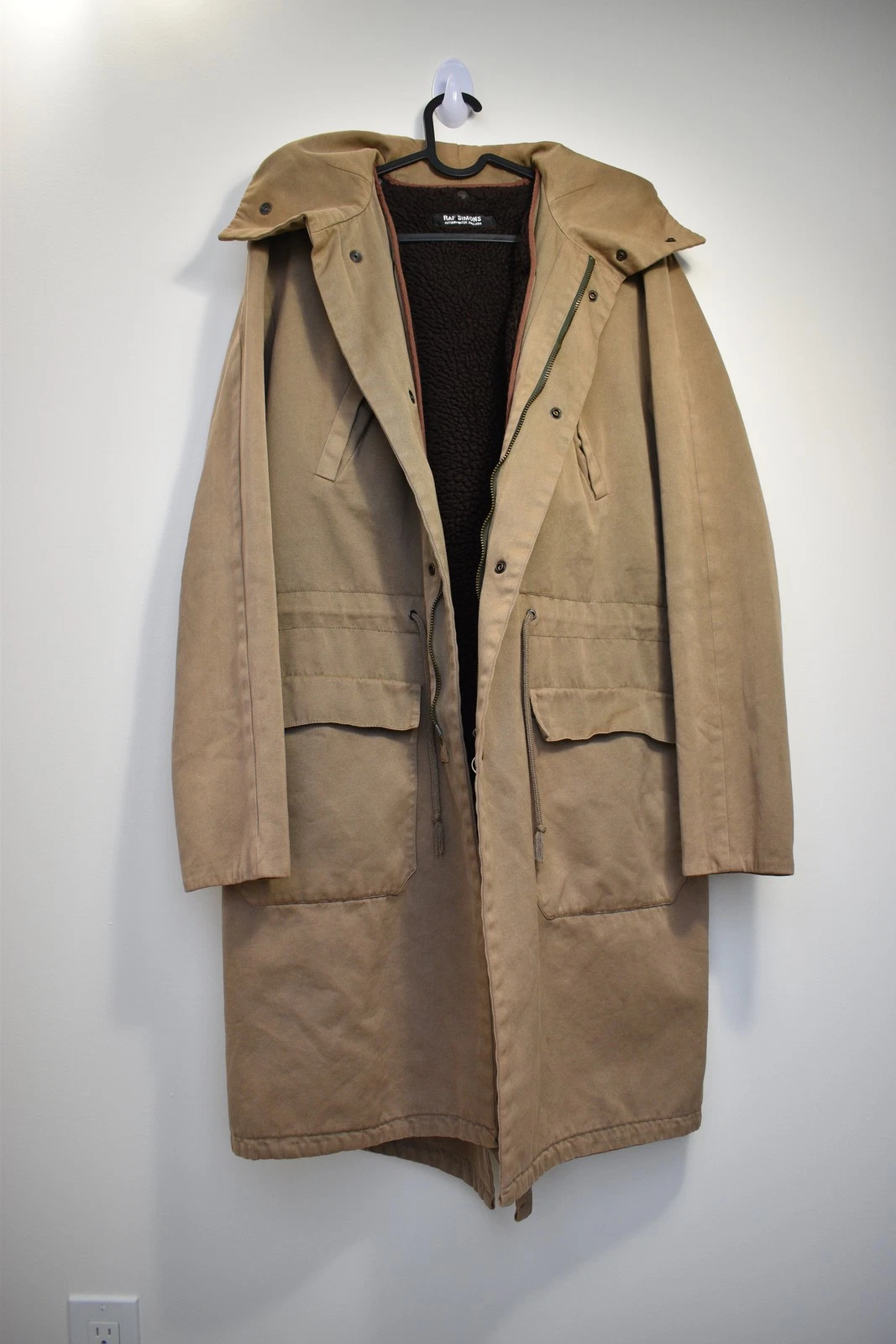raf simons aw03-04 closer brown blank pcl parka oversized image 2