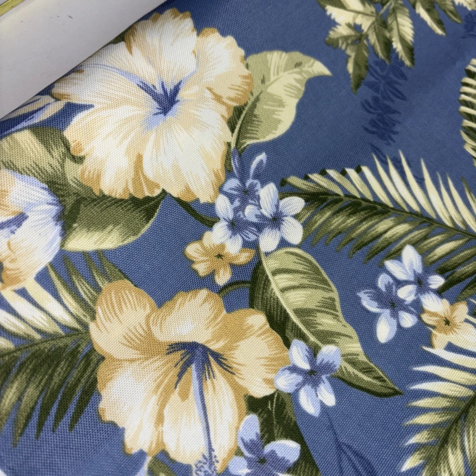 Tecido Freeport verão indoor outdoor azul havaiano hibisco 2 jardas X 54” - Imagem 2 de 4