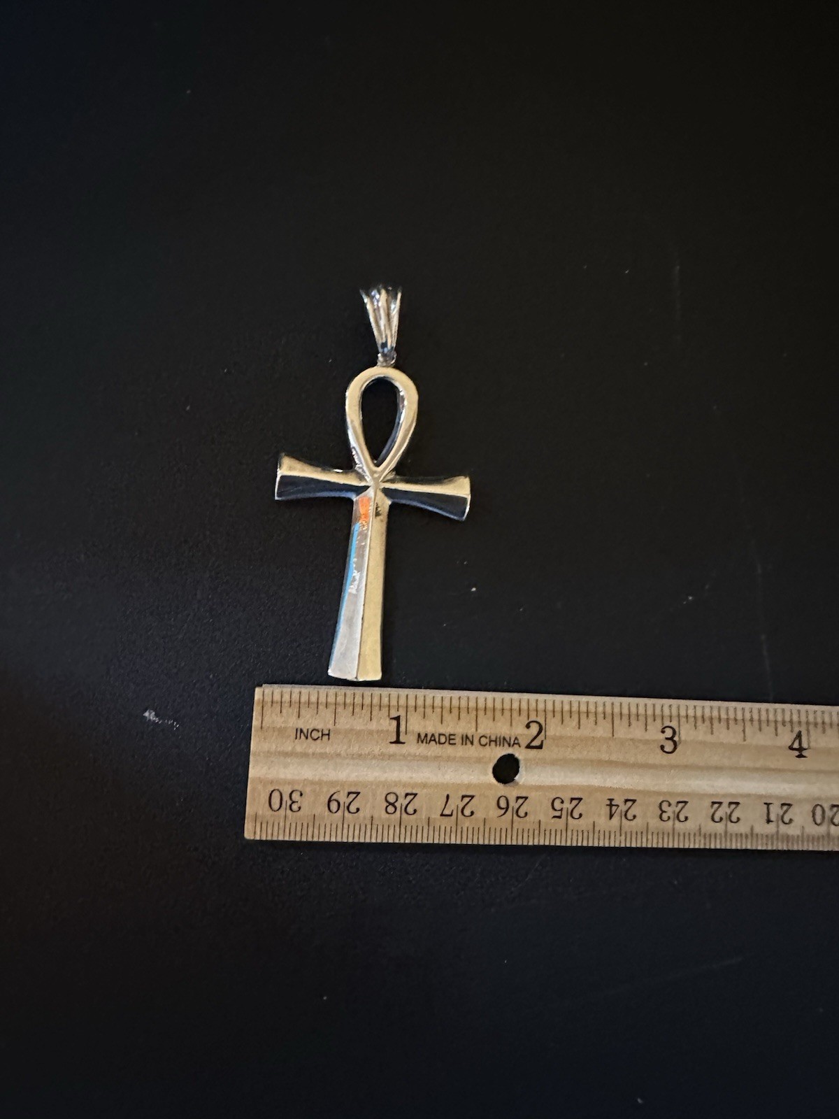 Solid .925 Sterling Silver Large Ankh Pendant - image 3