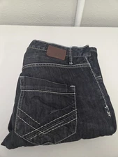 BKE Jeans Mens 33 XL Blue Derek Bootcut Pockets Denim Dark Wash