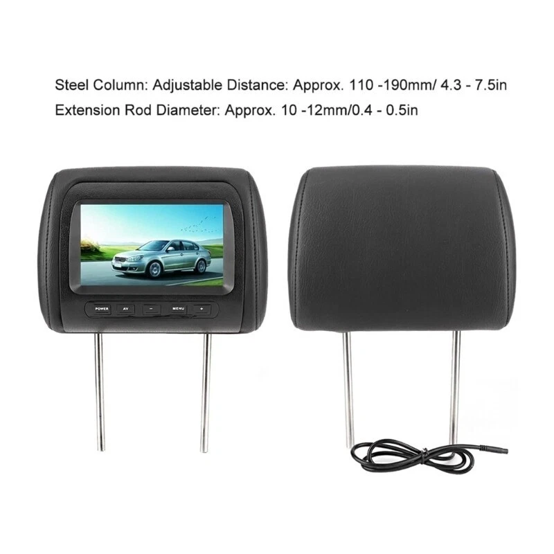2pcs 7 Inch Car Headrest LCD Video Monitors with Adjustable Viewing - Image 4 of 4