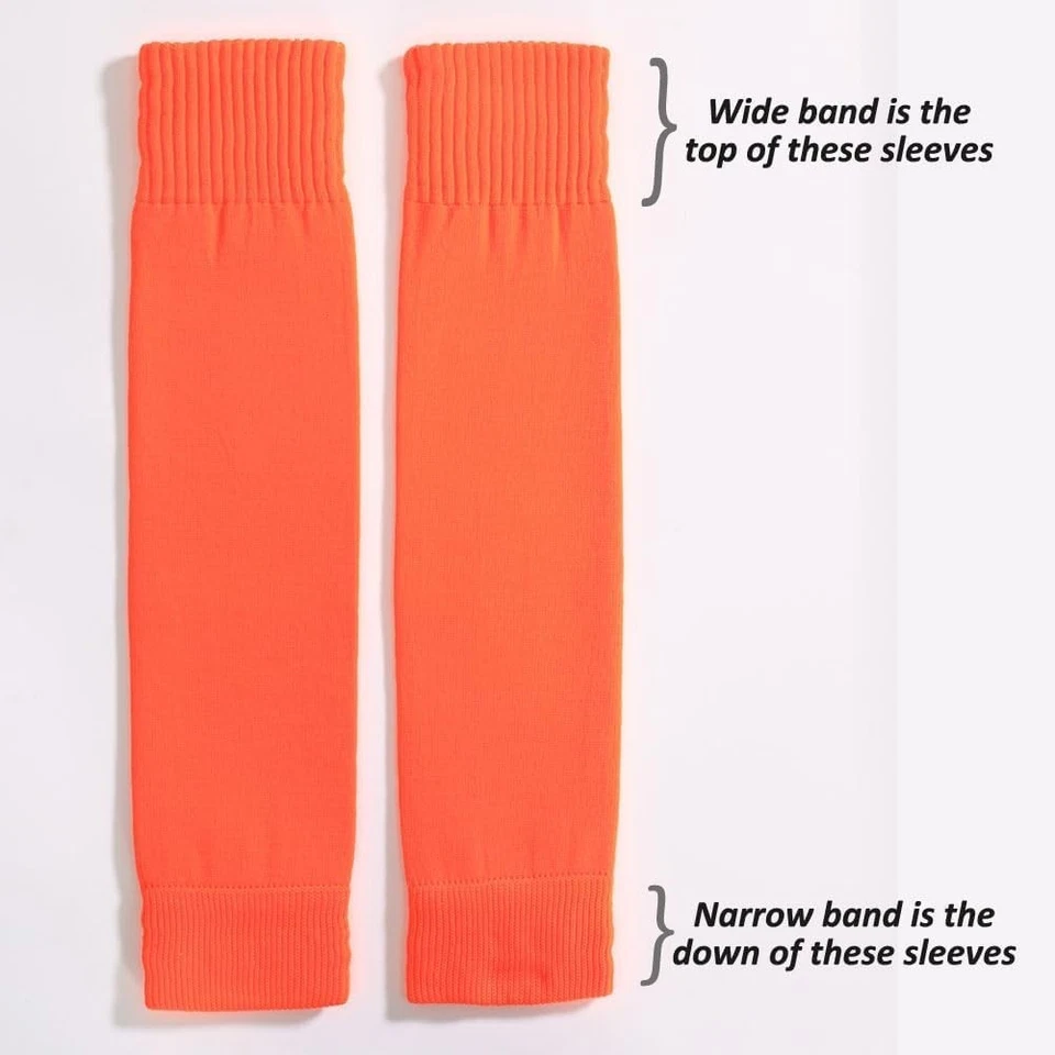 Fitliva Leg Sleeves Grip Socks Alternative to Long Sports Socks 3 Pk Neon Orange - Image 4 of 4