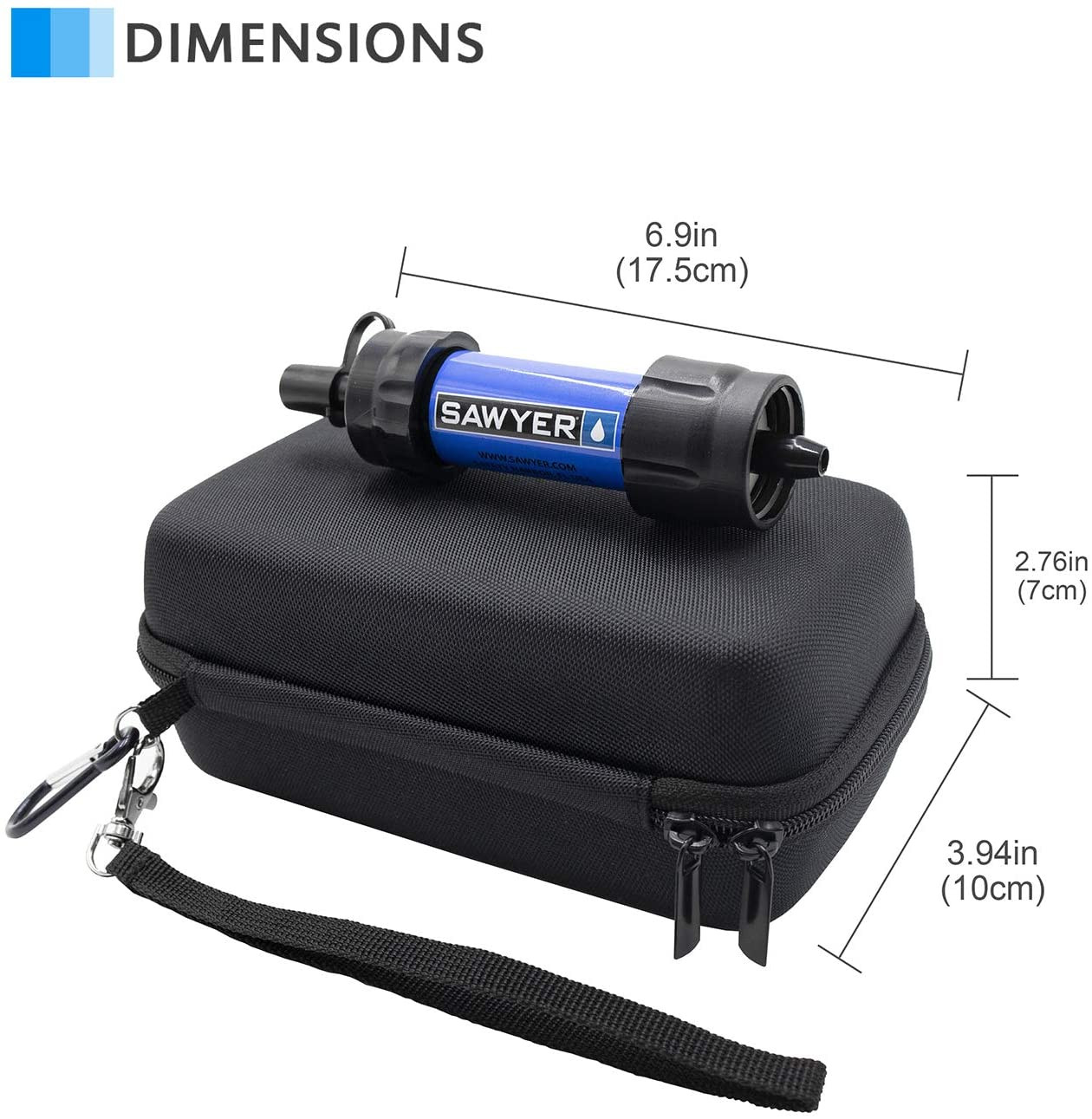 (Case ONLY Carrying Case for Sawyer Mini Water Filter, Shockproof Hard Travel St