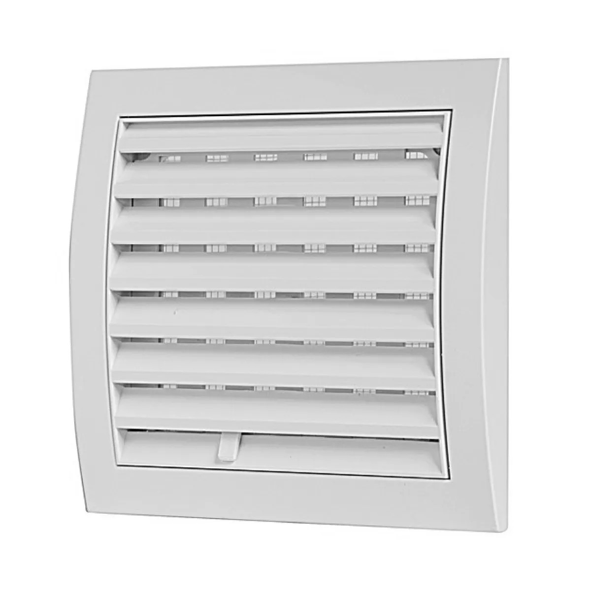 Griglia quadra con rete in ABS bianca 190x190 imbocco Ø150 VECAMCO
