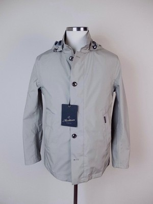 (NO CUSTOMS TAX) MONTECORE beige gray nylon hooded jacket Size Large authentic