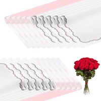 Blumenverpackungspapier 40 Blatt Wasserdicht FüR Hochzeit Diy, Pink/Weiß