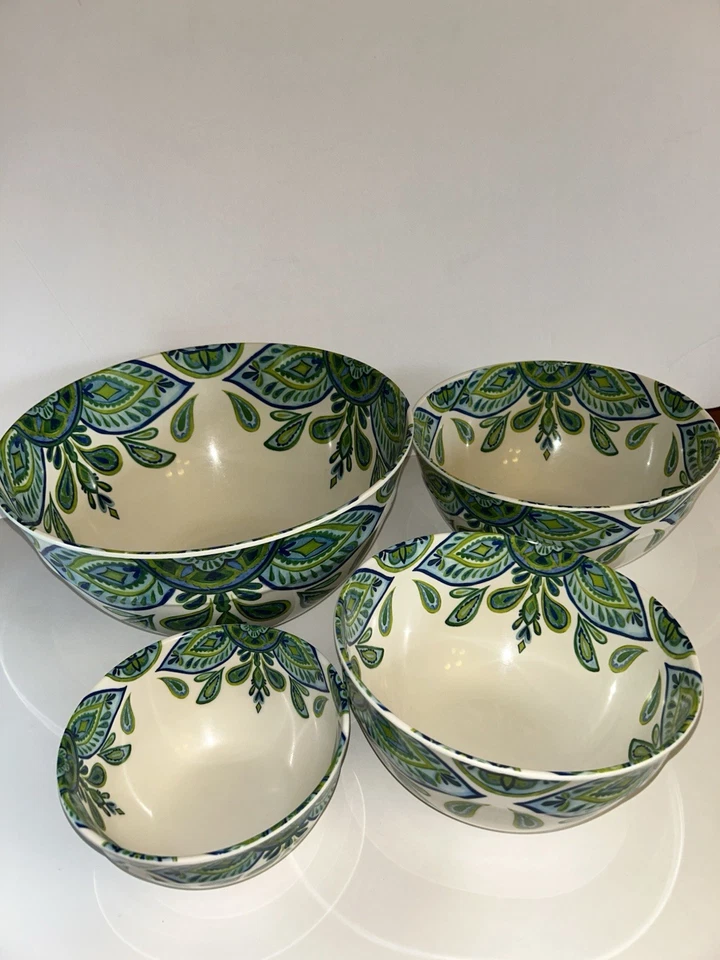 Juego de 4 lazos de melamina azul/verde Foto 3 de 4