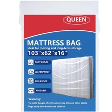 Plastic Mattress Bag for Moving Storage, Mattress Protector Cover ,Mattress B...