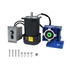 CNCTOPBAOS 120W Worm Gear Motor RV30 Reducer Ratio 140 with Speed Governor Co...
