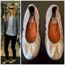 Lanvin Gold Metallic Classic Ballet Flat 36/US 5 Slip On Luxury Designer Holiday