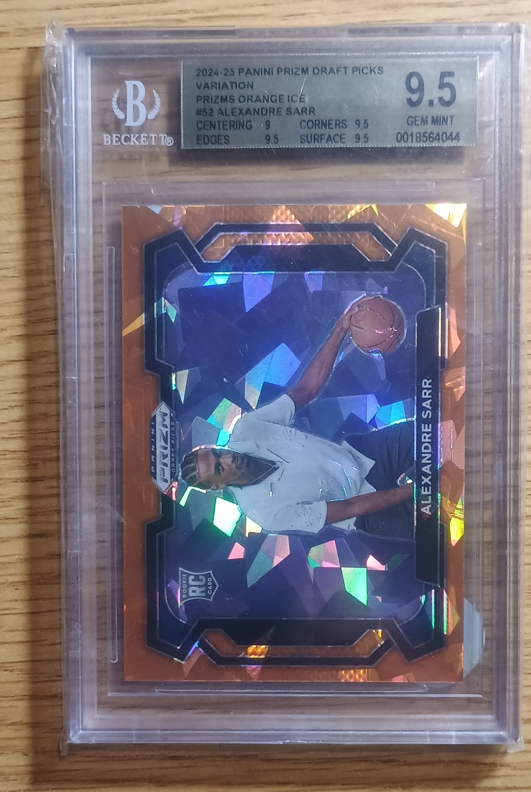 2024-25 Prizm Draft Picks Alexandre Sarr #52 Orange Ice Prizm Variations (RC)