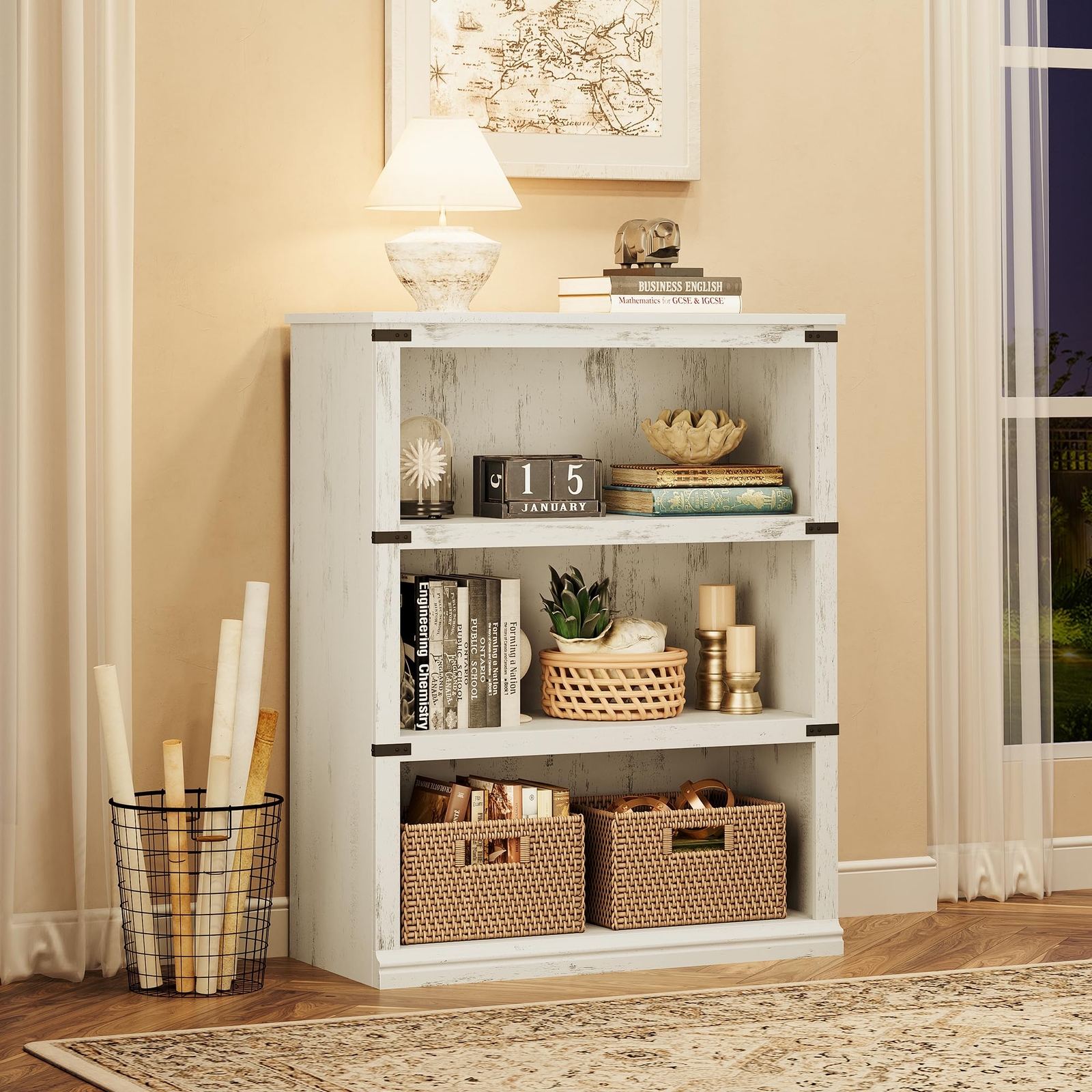 3/5 Tier Bookcase Book Shelf w/ Storage Open Display Bookshe