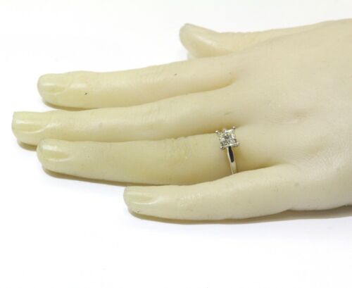 GIA certified 14k white gold 1.09ct princess diamond solitaire engagement ring - Picture 9 of 10