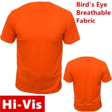 Hi Vis High Visibility T Shirt Non ANSI Short Sleeve Safety Orange Tee Shirts