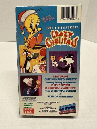 Tweety & Sylvesters Crazy Christmas Vintage Rare VHS 1991 • New & Sealed - Foto 2 di 4