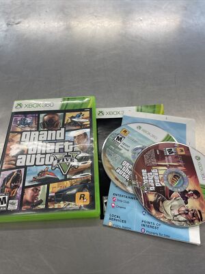 B)グランド・セフト・オート5 Grand Theft Auto V 5 Microsoft Xbox 360 2013 CIB Complete w Map