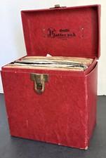 Amfile Platter-Pak 45 RPM 7" Record Holder Carrying Case w/50 Records 1970's