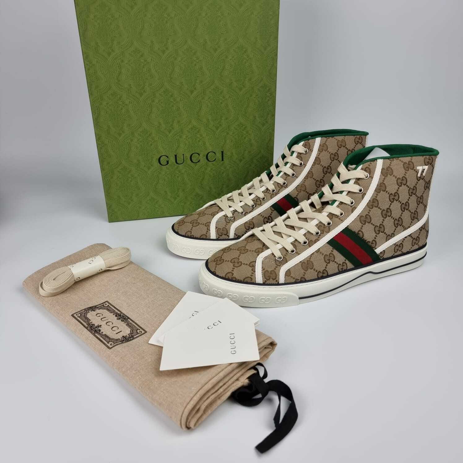 Gucci Men's Gucci Tennis 1977 High-Top Sneakers - Beige - Size 12