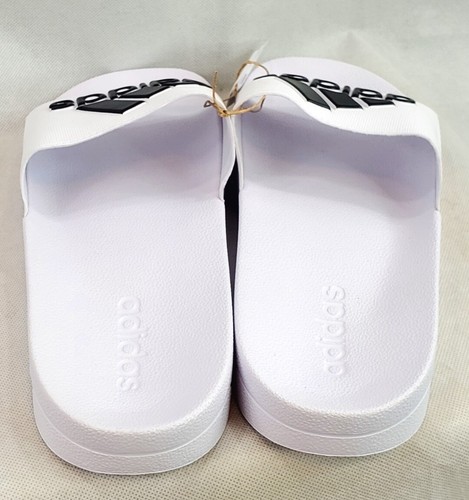 Adidas Para Hombres Adilette Ducha Espuma Nube Slides Sandalia Blanco Negro GZ3775 Talla 13 Nuevo - Imagen 6 de 9