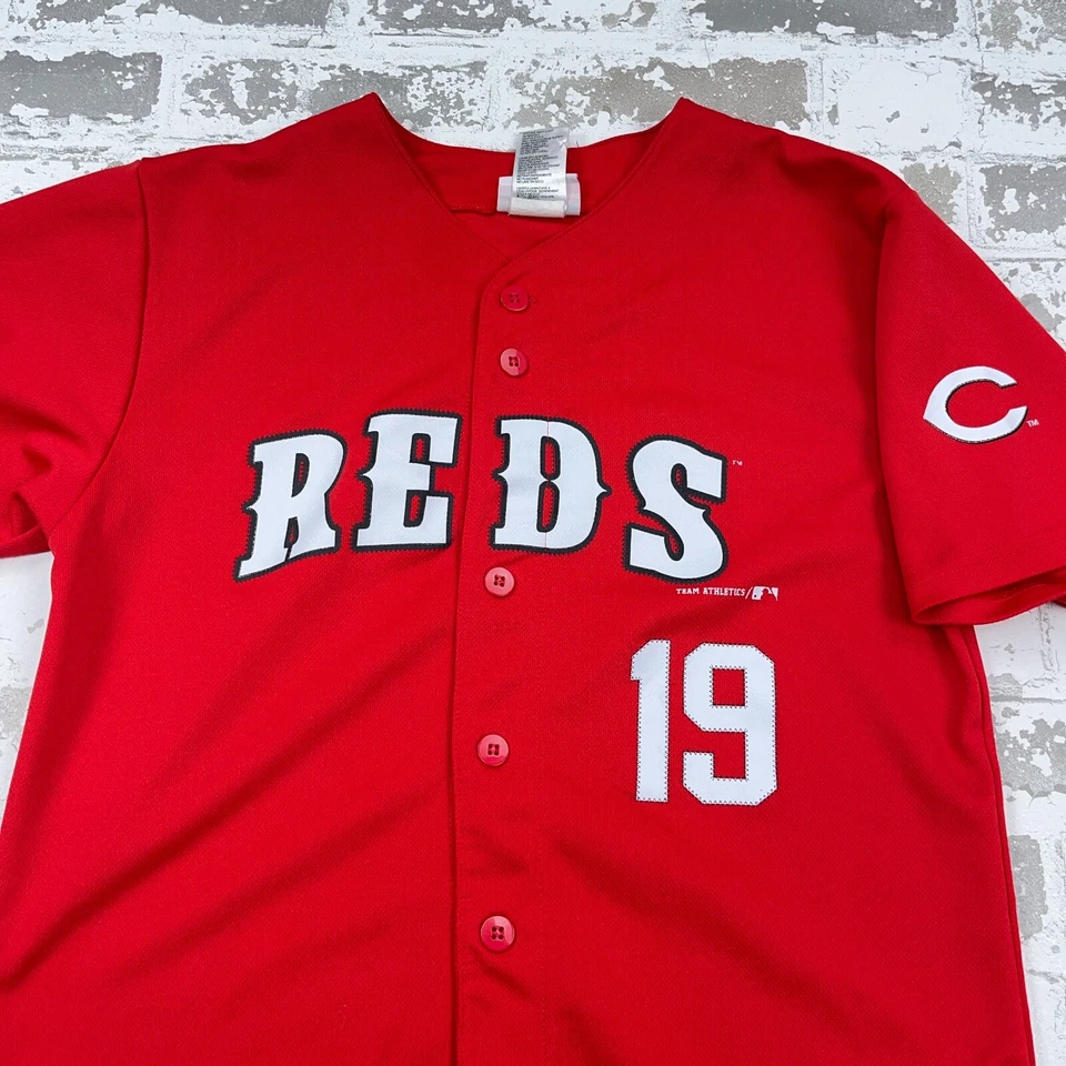 辛辛那提红人队球衣男孩大号红色乔伊·沃托纽扣衬衫青少年儿童复古 — 第 4/4 张图片