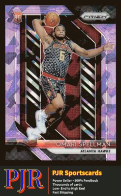 2018 Panini Prizm #88 Omari Spellman  Prizms Purple Ice Atlanta Hawks