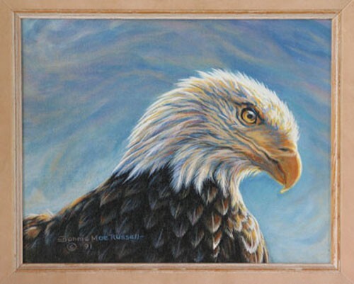 BONNIE MOE RUSSELL Wildlife Painter Eagle #1 & #2 Framed Acrylic Paintings 1991 - Picture 9 of 11