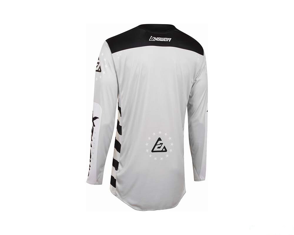 NEW ANSWER A22 ELITE REDZONE JERSEY, 446944, GHOST/BLACK, MEDIUM