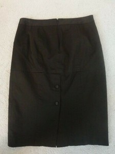 brown button pencil skirt