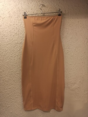 tube dress beige CELINE Strapless Curved Neckline Mid Length Gown with Bow, Pockets and –  Zoo Label main image 1