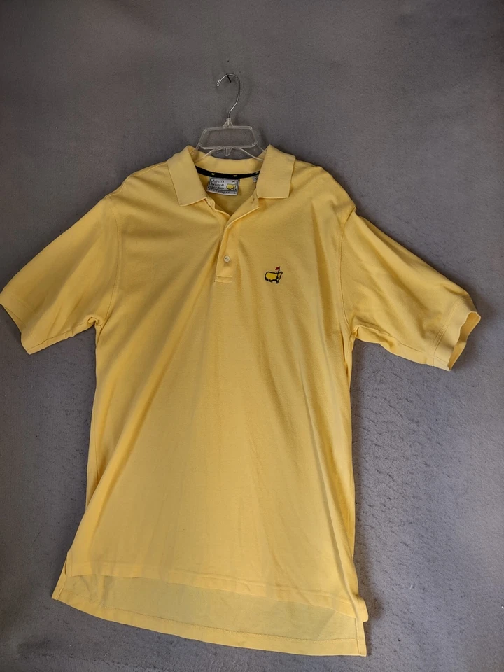 Camisa masculina Slazenger polo amarela grande Augusta National Golf Shop logotipo Masters - Imagem 3 de 4