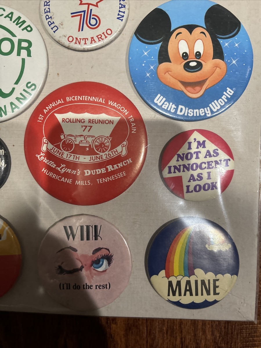 Random Vintage Pin-back Buttons/pins Lot #52 Protected In Sheet | eBay