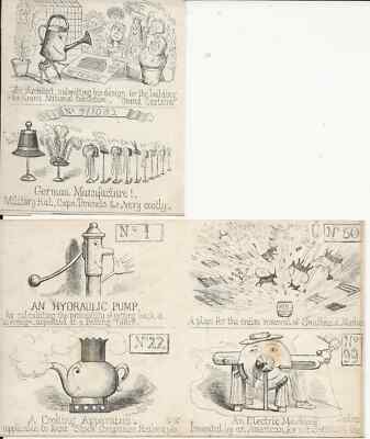 Victorian Comedy Designs, vier & zwei, 2,25 x 3,5, nummeriert, aus Album gelegt