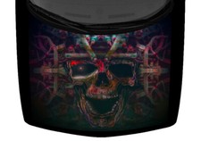 Colorful Tribal Predator Skull Hood Wrap Vinyl Car Graphic Decal 58 X 65