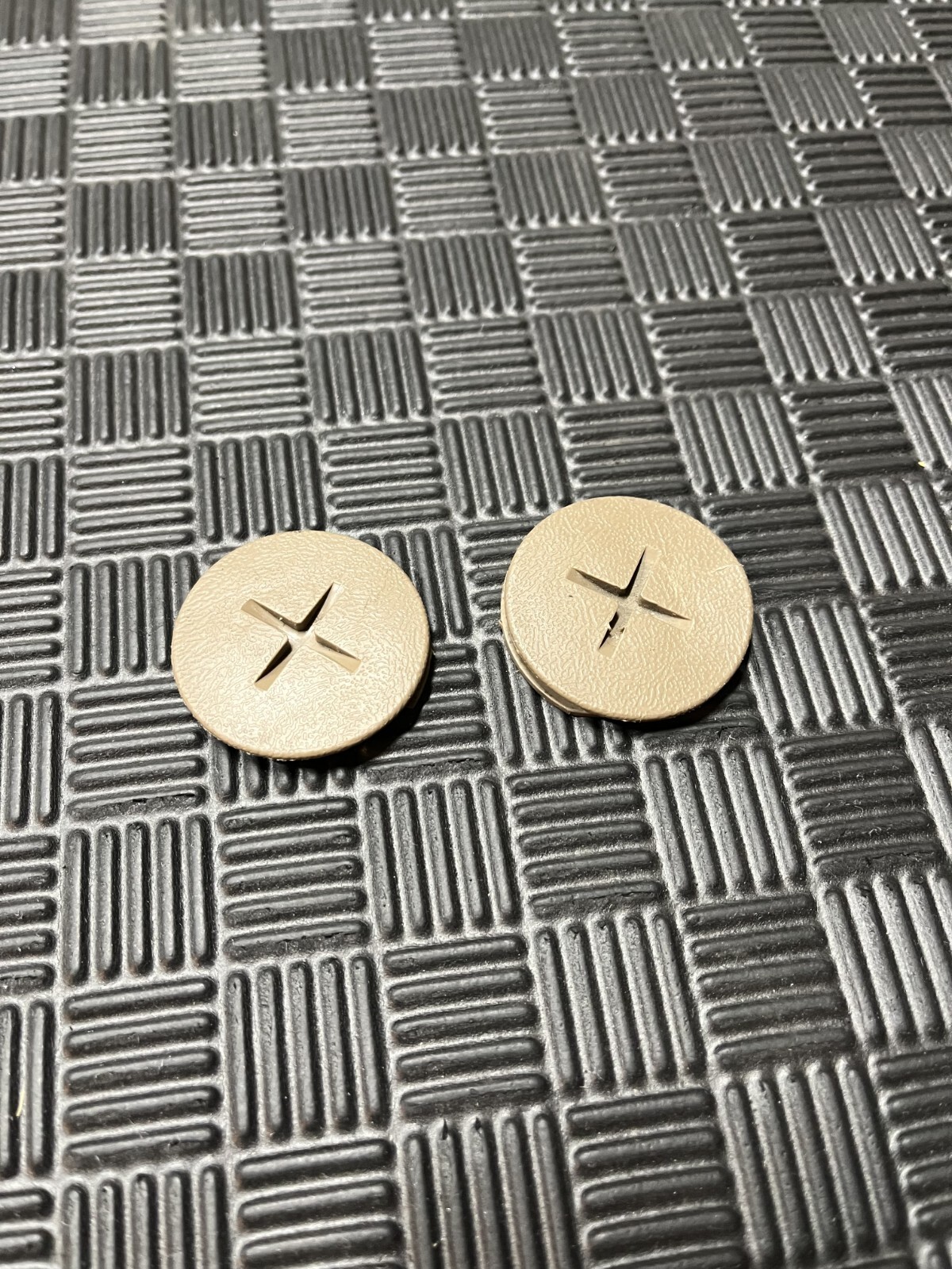 93-02 Camaro Firebird Tan Seatbelt Buckle Bolt Cover Pair 97 98