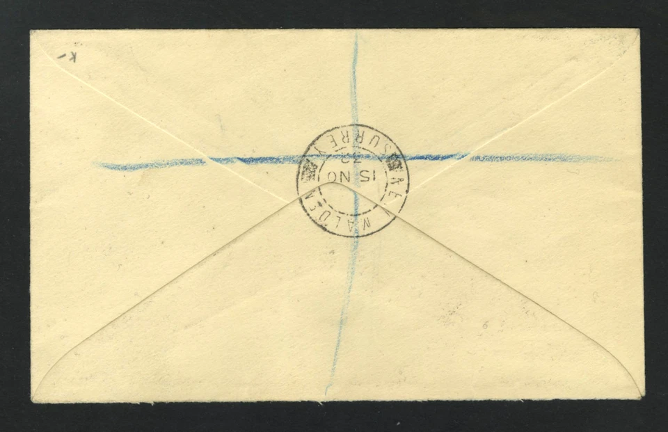 M1479 Ascension 1924 SG11,17 - 1d black/blue green & 8d black/violet on cover - Image 2 of 2