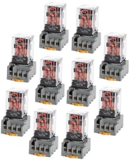 ( 10 ) YuCo YC-REP-3P10A-6 General Purpose Relay & Socket 12V AC Coil 11-Pin 10A