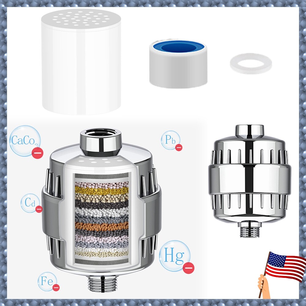 20-Stage Shower Filter for Hard Water & Chlorine Removal with Free Replacement Cartridge  